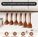 6-Piece Acacia Wood Cooking Utensil Set – Wooden Kitchen Pan Toolset for Nonstick Cookware – Includes Spoons & Spatulas – Non-Scratch, Eco-Friendly Cooking Tools – Everyday Use - Lifetime Replacements by CozyNest Decor