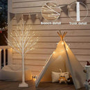 2 Pack 4FT 100LED Christmas Lighted Birch Tree, Timer Function Prelit Artificial Tree Lamp Plug in with Warm White Lights, 2 Modes Twinkling Twig Trees for Indoor Outdoor Party Christmas Decorations by CozyNest Decor