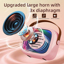 YF93 Kids Karaoke Machine with 7 Voice Effects, Bluetooth & Colorful LED Lights – Portable Singing Toy with Pro, Monster, KTV Modes for Home Parties（Pink） by TinyTreasures Baby Boutique