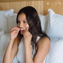 MOON Dissolving Teeth Whitening Strips - Vegan, Easy-to-Use, No Rinse White Strips - Hydrogen Peroxide and Essential Oils Infused Gentle Teeth Whitening Kit - Travel Essentials for Oral Care (56 Ct) by CozyNest Decor