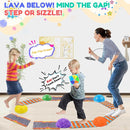 Stepping Stones for Kids, Textured Balance Pods and Adventure Floor Mats Set with Game Spinner for Kids Adults, Obstacle Course Sensory Toys Great for Indoor Outdoor Play Family Fitness Fun by TinyTreasures Baby Boutique