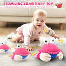 Pink Crawling Crab Baby Toy - Rechargeable Musical Plush Toys with 40 Songs & Voice Recorder, Sensory Toy for Infant Tummy Time, Soft Toy for 12-18 Months Girl, Gift for Toddlers 1-3 by TinyTreasures Baby Boutique