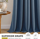 MIULEE Stone Blue Blackout Curtains for Bedroom Living Room 63 Inches Long 2 Panels, Thermal Insulated Room Darkening Drapes Solid Grommet Top Noise Reducing Light Blue Window Treatments 40x63 Inch by TinyTreasures Baby Boutique