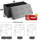 Sorbus Storage Ottoman Bench – Collapsible/Folding Bench Chest with Cover – Perfect Toy and Shoe Chest, Hope Chest, Pouffe Ottoman, Seat, Foot Rest, – Contemporary Faux Suede (Gray) by CozyNest Decor