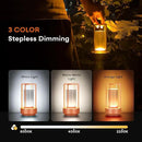 Portable Metal Table Lamp for Indoor/Outdoor ,Rechargeable Cordless LED Lamp, 3-Colour Infinitely Dimming Battery Powered Small Desk Lamp, Restaurant/Bedroom/Bar/Coffee/Camping Light (Orange set of 2) by CozyNest Decor