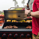 6-Burner Propane Barbecue Gas grill, Side Shelves With Hooks, for Camping, Outdoor Cooking, Patio, Garden Barbecue Grill, Open Cart With Side Tables, Black by GreenHaven Gardens