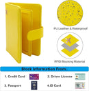 Melsbrinna RFID Passport Holder for Travel Women/Men, Cute RFID Blocking Wallet with Card Slots, Travel Wallet/Passport Case (1, Yellow) by TinyTreasures Baby Boutique