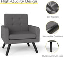 Kromax Mid-Century Modern Accent Chair Set of 2 for Living Room, 496 Lb. Weight Capacity, Dual Armrests, Comfy Extra Large Seat, Timeless Style Perfect for Reading & Relaxing, Dark Grey by CozyNest Decor