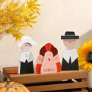 Amorita Fall Thanksgiving Decorations Wooden Turkey Pilgrim Couple Table Sign 3 Pcs Fall Thanksgiving Decor Standing Tabletop Sign Decor for Autumn Harvest - Z by CozyNest Decor