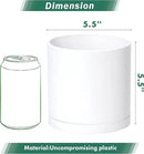 D'vine Dev 4 Pack 5.5 Inch Modern Plastic Plant Pots, Small Garden Planters for Plant with Drainage Holes and Saucers, White Color, 74-Z-H-2 by GreenHaven Gardens
