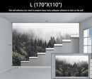 WFBHUA-Foggy Forest Woodland Wallpaper Green Nature Landscapes Wall Murals for Bedroom Living Room(Not Peel and Stick) by CozyNest Decor