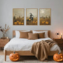 Celestdeco Halloween Ghost Reaper Framed Wall Art Set, Scary Witchy and Pumpkin Wall Decor, Horror Night Wall Painting, Full Moon Bats Art Prints for Living Room,Bedroom,Halloween Themed Party Decoration-24"×36"×3 by CozyNest Decor