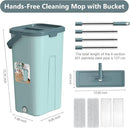 Aifacay Mop and Bucket with Wringer Set, Flat Wall Mop and Bucket Set with 4 Reusable Microfiber Pads, Hand Wash Free Floor Cleaning System Wet and Dry Use for Hardwood Tile Window Corner Baseboard by CozyNest Decor