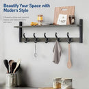 Tatub 29" Rustic Coat Rack Wall Mount with Shelf, Entryway Wall Hooks with Shelf, Coat Hangers for Bathroom, Living Room, Bedroom, Dark Grey by CozyNest Decor