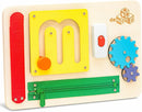 deMoca Montessori Busy Board for 1 Year Old, Premium Wooden Baby Busy Board, Airplane Toys for Toddlers 1-3, Car Travel Essential, Gift for Boys & Girls by TinyTreasures Baby Boutique
