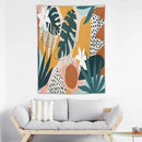 Abstract Bohemian Mid Century Tapestry, Tropical Leaves Modern Geometric Archway Minimalist Bohemian Botanical Aesthetic Wall Hanging, Sage Green Gold Home Decor Art for Bedroom 50x60 Inch by CozyNest Decor