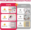 Vibration Plate Exercise Machine Poster - Upgraded 6 Workout Guidance & 10 Pcs Planner & 10 Pcs Double-Sided Clips, Comprehensive Whole Body Wave Vibrating Workout Chart, Pink