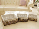 Rectangular Woven Seagrass Storage Bins with Handle,Kingwillow. (water hyacinth, Set of 3) by GreenHaven Gardens