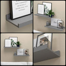 Floating Shelves for Wall, Wall Shelves Set of 2, Bedroom Shelves with Lip, Display Picture Ledge Shelf for Wall Decor Bedroom Living Room Bathroom Kitchen - Grey by TinyTreasures Baby Boutique