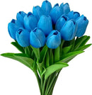 Fake Flowers Tulips Artificial PU Flower 15 Stems Real Touch Faux Tulips Flowers Mother's Day Easter Valentine’S Day Gifts in Home Kitchen Wedding Dining Table Decorations by CozyNest Decor