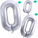 GOER Silver Foil Balloons Number 0,Huge Number Balloons for 10th 20th 30th 40th 50th 60th 70th 80th 90th 100th Birthday Party Supplies Anniversary Decorations(3 pcs,42 inch,32 inc,16inch) by TinyTreasures Baby Boutique