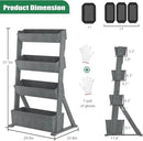 SUNYRISY 4 Tiers Vertical Raised Garden Bed Outdoor Planter Tower, Wooden Freestanding Planter Box for Planting Herbs Flowers Vegetables Backyard Patio Balcony Indoor Outdoor Gardening, Grey by GreenHaven Gardens