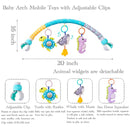 Baby Stroller Arch Toys, Crib Mobile for Infants Adjustable Bassinet Mobile with Universal Clamp, Activity Toy Bar for Bouncer Newborn CarSeat Stroller Toy Sense Toys for Baby 0 6 12 Months by TinyTreasures Baby Boutique