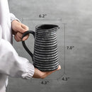 Quoowiit Ceramic Rustic Vase with Handle, Black Distressed Decorative Farmhouse Pitcher Vase for Home Decor Living Room Bedroom Kitchen Office Shelf Decor Centerpiece Table Decoration by GreenHaven Gardens