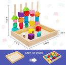 Montessori Wooden Lacing Beads Toys for 2 3 4 Year Old Toddler Kids, Sequencing & Stacking Block Toy with Storage Box, STEM Preschool Learning Toys, Christmas Birthday Gifts for Boys Girls by TinyTreasures Baby Boutique