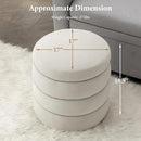 Furniliving Modern Round Ottoman, Soft Bedroom Ottoman Footstool Round Ottomans Stool for Living Room, Bedroom, Makeup Room, White, Velvet by CozyNest Decor