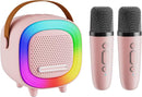 Mini Karaoke Machine Speaker for Kids Adults, Portable Bluetooth with 2 Wireless Microphones, Christmas Birthday Gift Ideas for Toys for Teens Boys and Girls Aged 4, 5, 6, 7, 8, 9, 10, 11, 12+ by TinyTreasures Baby Boutique