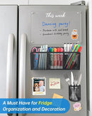 VICNOVA Magnetic Pencil Holder - Metal Pen Holder with Strong Magnets - Storage Basket Organizer for Whiteboard, Refrigerator, Locker Accessories by CozyNest Decor