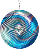 FONMY Mandala Wind Spinner w/Crystal Ball 3D Stainless Steel Hanging Wind Spinner Worth Gift Christmas Decoration Indoor/Outdoor Garden Décor Kinetic Yard Art 12 Inches Multi Blue Wind Sculpture by GreenHaven Gardens