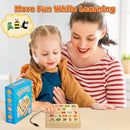 LED Busy Board, Wooden Sensory Toys for Toddler, Montessori Music Toy for Airplane, Travel Activity Educational Learning Toy, Busy Light Switch Autism Toys, Birthday Boys Girls Gifts by TinyTreasures Baby Boutique