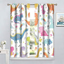 Cartoon Dinosaur Curtains for Kids Boys Girls Home Decor Childish Cute Dino Animals Print Pattern Rod Pocket Blackout Window Drapes for Nursery Baby Bedroom Playroom W27.5xL63in 2 Panels by TinyTreasures Baby Boutique