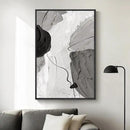 Framed Black and White Abstract Canvas Wall Art, Large Modern Art Prints Paintings Artwork for Walls, Minimalist Gray Pictures for Living Room Bedroom Dining Room Office Bathroom Wall Decor 24x36 In by CozyNest Decor