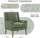 COLAMY Modern Wingback Living Room Chair Set of 2, Upholstered Fabric Accent Armchair, Single Sofa Chair with Lounge Seat and Wood Legs for Bedroom/Office/Reading Spaces, Green by CozyNest Decor