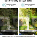 Solar Fountains,Solar Water Fountain,Solar Powered Bird Bath Fountain with 6 Nozzles - Free Standing Floating Solar Water Fountain for Bird Bath, Garden, Pond, Pool (Black-1.4W) by GreenHaven Gardens