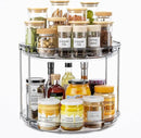 LAMU 2 Tier Lazy Susan Turntable Organizer 10.6'' Rotating Spice Rack Organization for Cabinet, Kitchen, Pantry, Countertop, Bathroom, Vanity, Medicine Cabinet Organizer, Grey by CozyNest Decor