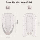 Baby Lounger - Infant Lounger Pillow for Newborn 0-24 Months, Soft, Breathable & Portable Baby Lounger Pillow for Boys & Girls, Cozy Baby Floor Seat for Home & Travel (Beige Star) by TinyTreasures Baby Boutique