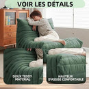 Modern Living Room Chair, Big Bean Bag Adult Floor Sofa, Togo Recliner Memory Foam Lazy Couch Suitable Balcony for Fireside Chair (Green) by CozyNest Decor