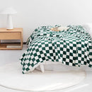 LOMAO Throw Blankets Flannel Blanket with Checkerboard Grid Pattern Soft Throw Blanket for Couch, Bed, Sofa Luxurious Warm and Cozy for All Seasons (Green, 50"x60") by CozyNest Decor