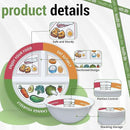 4 Pcs Portion Control Plates & Bowls Set (9 Inch), Self-Measuring for Weight Loss, Gastric Bypass, LapBand, Diabetes, & Healthy Diets, Divided Nutrition Plates for Adults & Children by CozyNest Decor