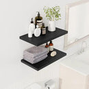 24" Floating Shelves for Wall, 12" Deep Slim Black Floating Shelves, Wall-Mounted Shelves for Bedroom, Living Room, Kitchen, Bathroom - Set of 2 by CozyNest Decor