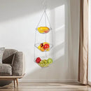 3-Tier Kitchen Wire Storage Basket Hanging Fruit Storage 2 Pack by CozyNest Decor