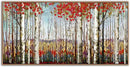 Large Framed Wall Art for Living Room Birch Tree Wall Decor Red Forest Painting Artwork Wall Decoration Nature Pictures Wall Art Fall Above Bed Wall Decor by CozyNest Decor