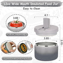 12oz Insulated Vacuum Food Jar with Buckle Lid Wide Mouth Soup Thermo for Hot Food Kids Leakproof Stainless Steel Lunch Container (Gradient Grey, 12OZ) by TinyTreasures Baby Boutique