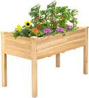 Giantex Raised Garden Bed Kit Elevated Planter Box for Vegetables Fruits Herb Grow, Heavy Duty Natural Cedar Wood Frame Gardening Planting Bed for Deck Patio Yard, 49.5"X23.5"X30.0" by GreenHaven Gardens