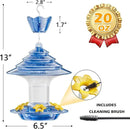Birdream Hummingbird Feeder for Outdoors Hanging, 20oz Hummingbird Feeders with 5 Bee Guard Feeding Ports & Built-in Ant Moat Brush Leak-Proof for Outside Gifts for Women - Blue by GreenHaven Gardens