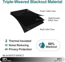 ChrisDowa Grommet Blackout Curtains for Bedroom and Living Room - 2 Panels Set Thermal Insulated Room Darkening Curtains (Black, 52 x 63 Inch) by CozyNest Decor